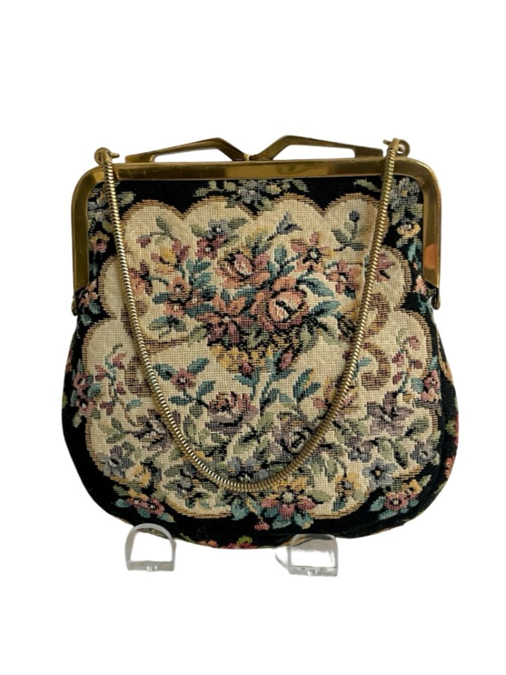 Vintage Simpson's Floral Tapestry Evening Bag with Chain Strap - Picture 5 of 11
